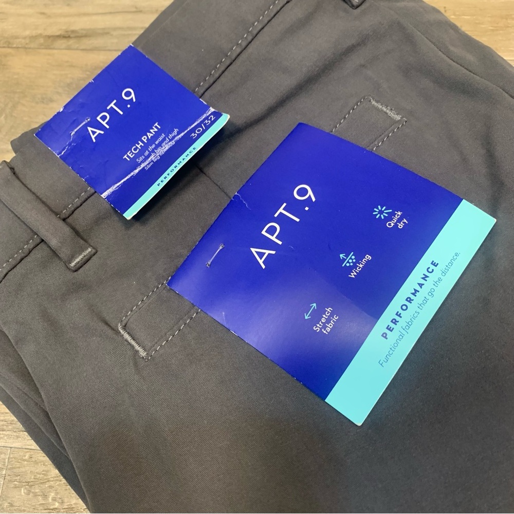 APT.9 Tech Pants Performance Slim Stretch Pants - Picture 11 of 12